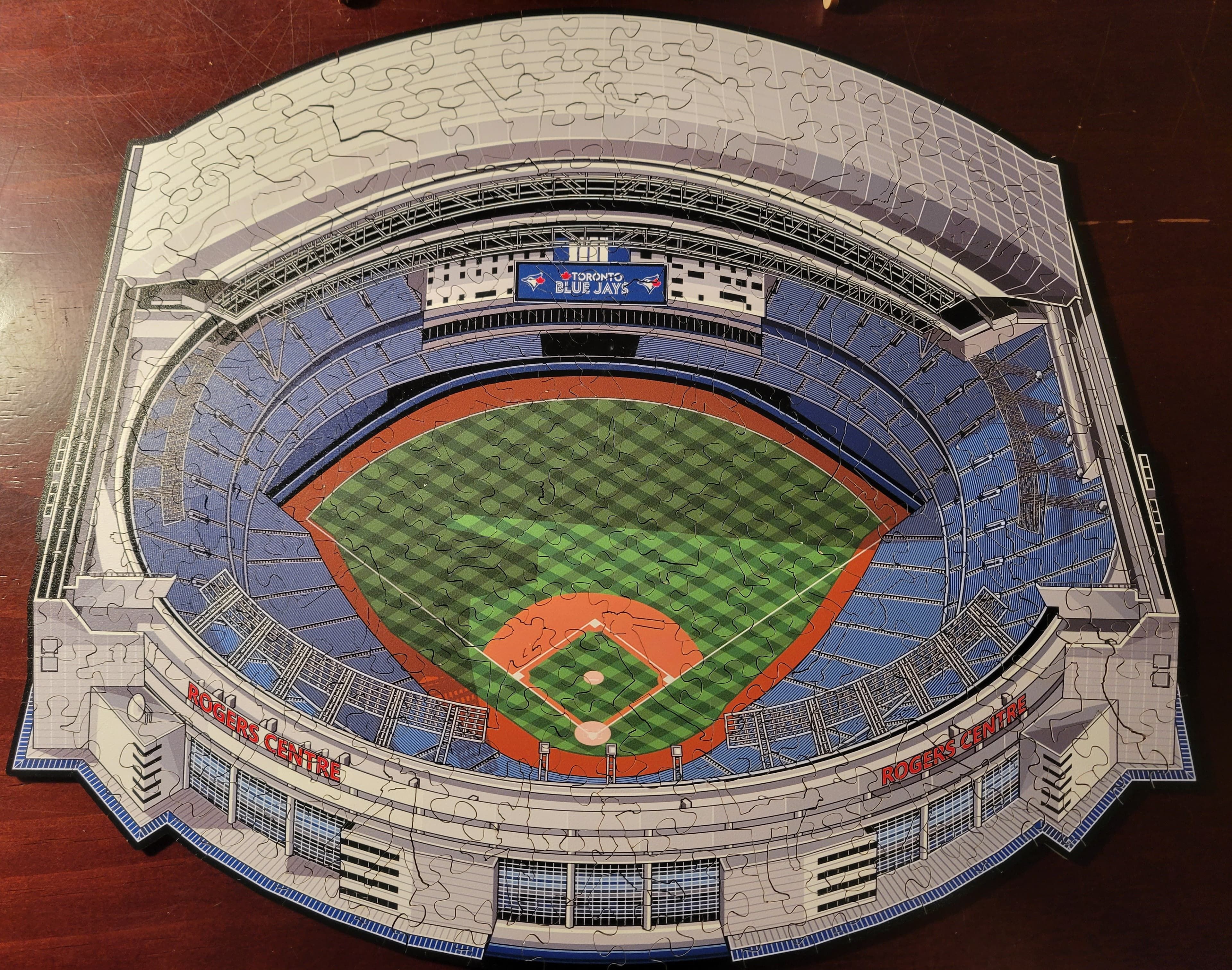 A close-up view of the same puzzle above. The individual piece cutouts are more apparent.